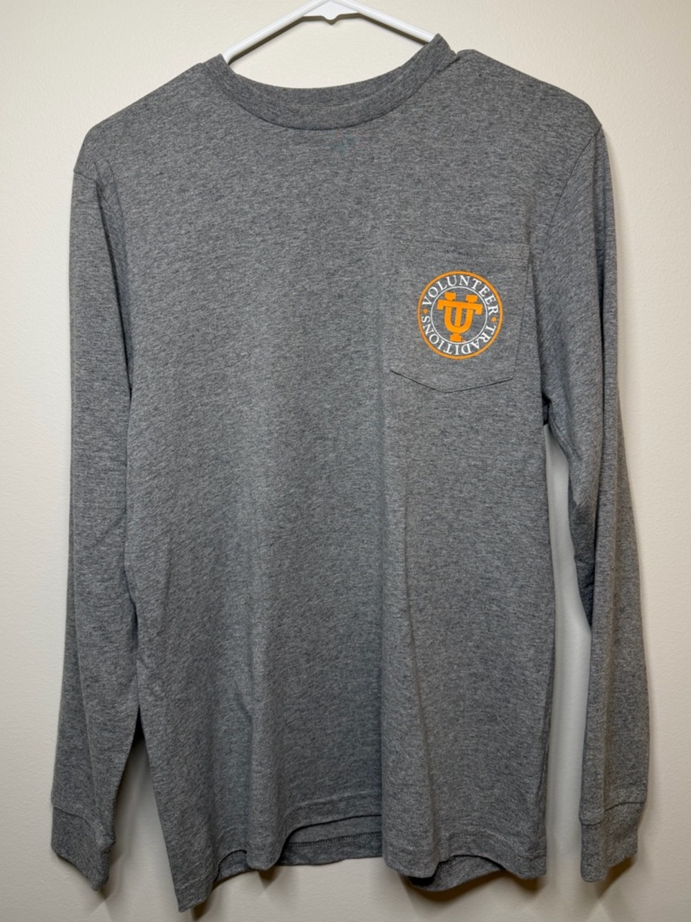 Volunteer Traditions Grey Pocket Tee with Orange Badge